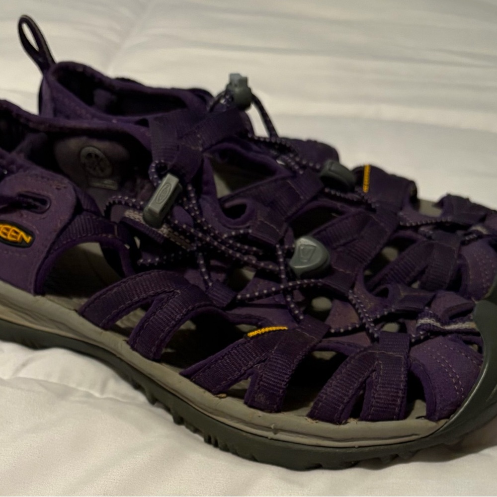 KEEN Purple Whisper Sport Closed Toe Secure Bunge Lace Hiking Sandal Women’s 7